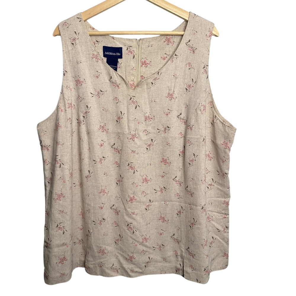 Addition Elle | Linen Blend Sleeveless Floral Top